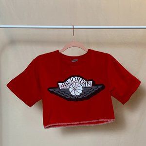 Air Jordan Red Crop Top T-Shirt